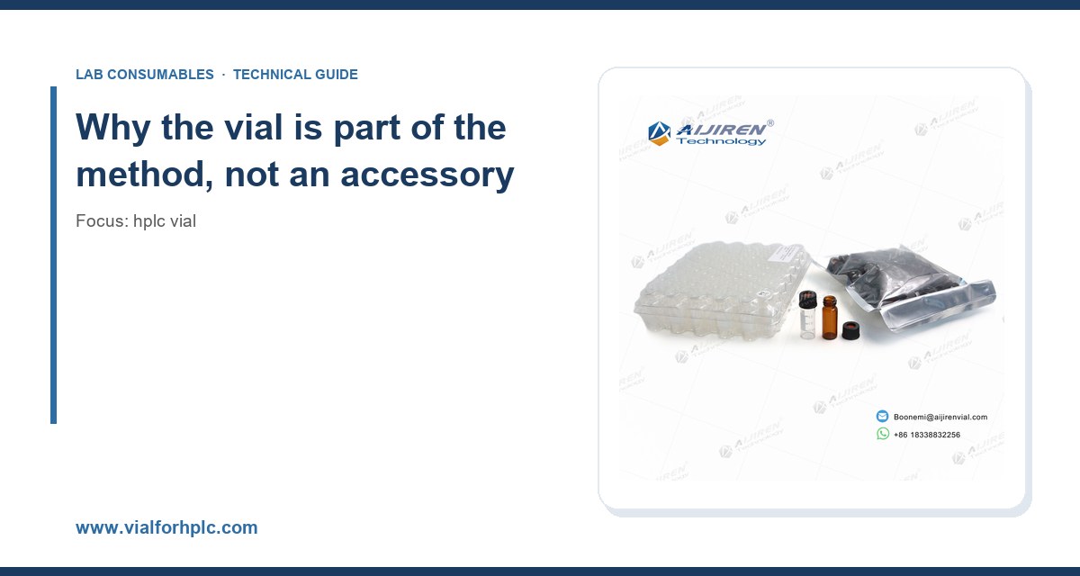 Why the vial is part of the method, not an accessory