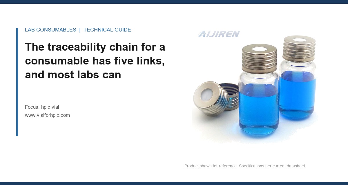 The traceability chain for a consumable has five links, and most labs can